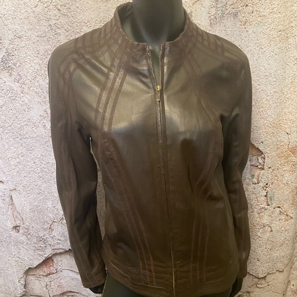 Tribal Chocolate Leather Jacket - Picture 2 of 8